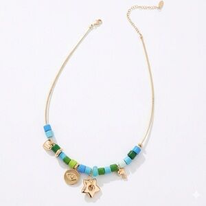 NWT Anthropologie Evil Eye Beaded Charm Necklace